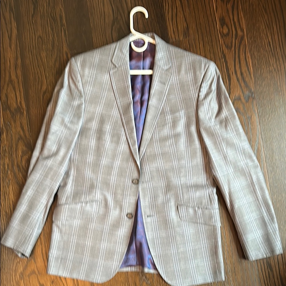 Ted Baker London Gray and Purple Sport Coat with Notched Lapel
